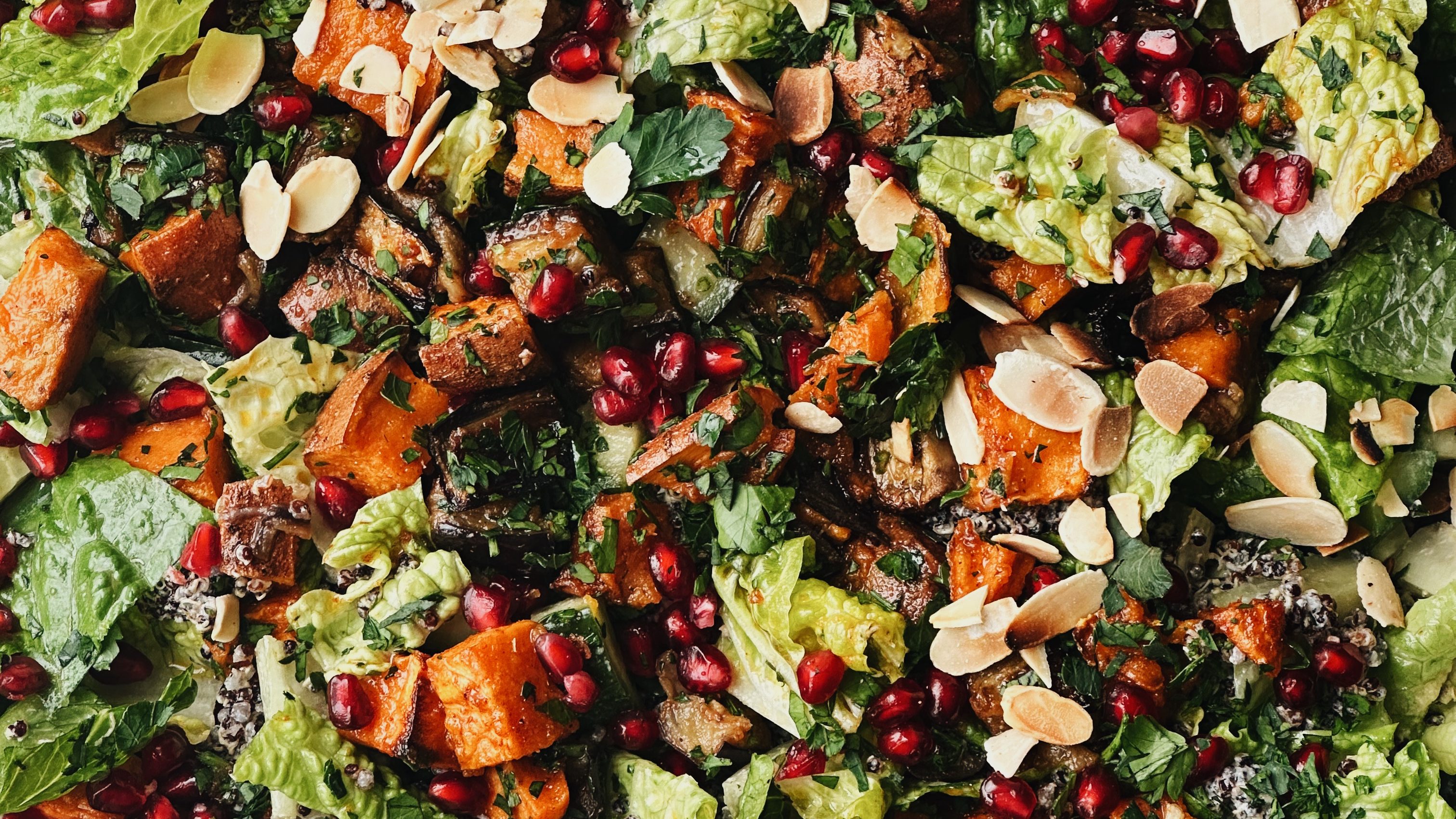 Sweet Potato, Aubergine & Tahini Salad